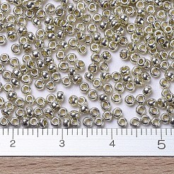 MIYUKIラウンドロカイユビーズ  日本製シードビーズ  11/0  （rr4201)デュラコート亜鉛メッキシルバー  2x1.3mm  穴：0.8mm  約1111個/10g&nbsp;X-SEED-G007-RR4201