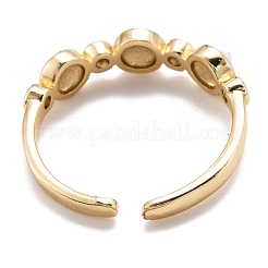 Brass Micro Pave Clear Cubic Zirconia Cuff Rings&nbsp;RJEW-I077-08G
