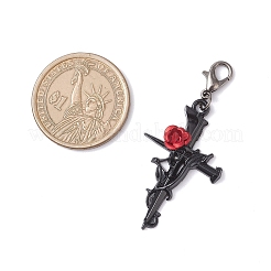 6Pcs Halloween Alloy Enamel Pendants Decorations&nbsp;HJEW-JM03922