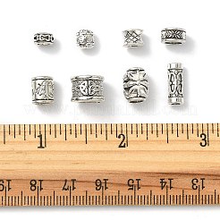80Pcs 8 Styles Tibetan Style Alloy Beads&nbsp;TIBEB-FS0001-02