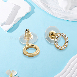 8 Pairs 2 Colors Zinc Alloy Flat Round Stud Earrings&nbsp;EJEW-GO0003-02
