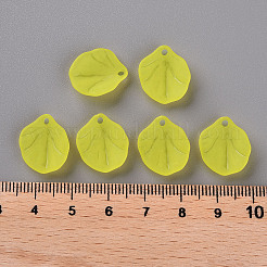 透明つや消しアクリルパーツ  花弁  きいろ  16x14.5x3mm  穴：1.6mm&nbsp;MACR-S371-02A-717