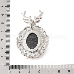 天然ラルビカイトペンダント  白金トーン合金パーツ  鹿のチャーム  56x33x4mm  穴：5x8mm&nbsp;G-A226-02P-03