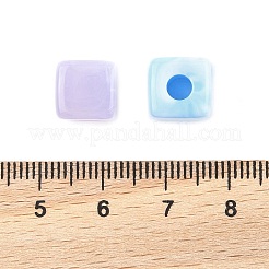 アクリル天然石風ベッド  大穴ビーズ  キューブ  ツートン  ミックスカラー  9.5x9.5x9.5mm  穴：4mm&nbsp;OACR-Z029-02