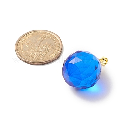 Faceted Transparent K9 Glass with Brass Pendants&nbsp;PALLOY-JF02041