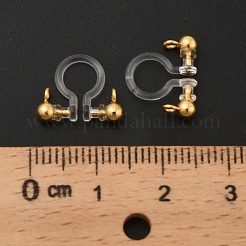 真鍮製クリップ式イヤリングパーツ  カドミウムフリー＆ニッケルフリー＆鉛フリー  U字型  18KGP本金メッキ  13x10.5x3mm  穴：1.5mm&nbsp;KK-C130-08G