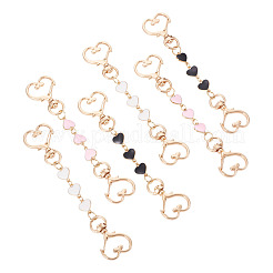 6Pcs 3 Styles Alloy Enamel Heart Link Bag Extender Chains&nbsp;KEYC-TAC00058