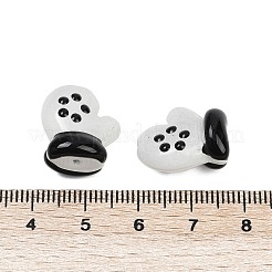 焼き絵の具、ガラス、エナメル、ビーズ  グローブ  ホワイトスモーク  17.5x15x10mm  穴：1mm&nbsp;LAMP-R004-07I