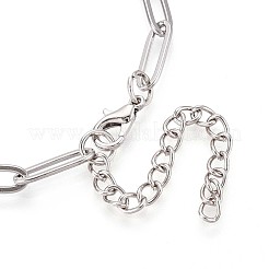 201 Stainless Steel Paperclip Chain Bracelets for Women&nbsp;BJEW-N036-02P