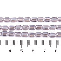 電気メッキガラスビーズセット  多面カット  ABカラー  コラム  プラム  4x5~6mm  穴：1mm  約80個/連  40~48cm&nbsp;EGLA-D031-01V