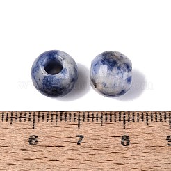 ナチュラルブルースポットジャスパーヨーロッパビーズ  スムーズなラウンド  大穴ビーズ  10x8.5mm  穴：4mm&nbsp;G-Q607-02L