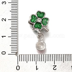 Rack Plating Alloy Crystal Rhinestone European Dangle Charms&nbsp;PALLOY-P307-20P
