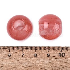 チェリークォーツガラスビーズ  滑らかなロンデル  大穴ビーズ  20~20.5x17~18mm  穴：7.5~8.5mm&nbsp;G-Q608-05Q