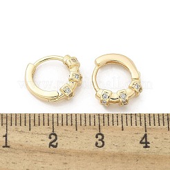 真鍮クリアキュービックジルコニアフープピアス  リング  18KGP本金メッキ  12.5x4.5mm&nbsp;EJEW-Q014-25G