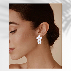 1 Pair Alloy Flower Dangle Stud Earrings&nbsp;EJEW-SP0001-18