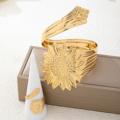 Iron Sunflower Cuff Bangle & Ring Sets for Women&nbsp;WG2469A-01