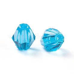 透明なアクリルビーズ  双円錐形  多面カット  ミックスカラー  6x5.5mm  穴：2mm  728個/箱&nbsp;TACR-X0001-05-6mm