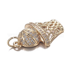 Brass Micro Clear Cubic Zirconia Pendants&nbsp;ZIRC-F120-034G