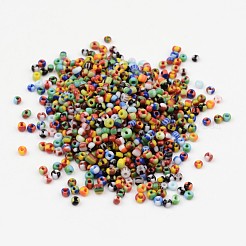 8/0 不透明ツートンカラーガラスビーズ  ラウンドシードビーズ  ミックスカラー  2.5~3x2~3mm  穴：0.8mm  約1600個/50g&nbsp;SEED-J019-01