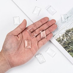 透明な長方形のガラスカボション  透明  25x18x5mm&nbsp;X-GGLA-R025-25x18