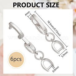 真鍮製時計バンド留め具6個  プラチナ  18.5x5.9x4mm  穴：0.9mm&nbsp;DIY-BC0013-44A-P