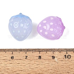 ゼリーのような質感のアクリルビーズ  苺  エナメル  ミックスカラー  21x18x18mm  穴：3.2mm&nbsp;OACR-N126-07