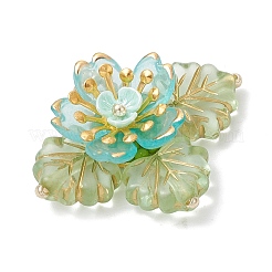 Brass Glass Seed Beaded Flower Pendants&nbsp;PALLOY-MZ01118-02