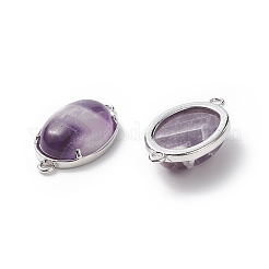Brass Natural Amethyst Links connectors&nbsp;G-E398-03D