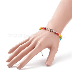 10Pcs 10 Style Lampwork Evil Eye Braided Bead Bracelets Set&nbsp;BJEW-JB08874