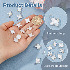 16Pcs Natural Keshi Pearl Connector Charms&nbsp;PALLOY-HS00045