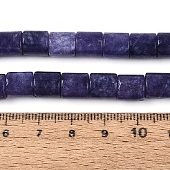 染め加工天然石ホワイトジェイドビーズ連売り  コラム  ダークスレートブルー  8x8~8.5mm  穴：0.8~1mm  約45個/連  14.76~14.96インチ（37.5~38cm）&nbsp;G-Q606-02A-01