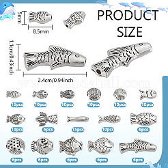 142Pcs 16 Styles Tibetan Style Zinc Alloy Beads&nbsp;FIND-PH0062-06