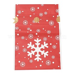 クリスマス スノーフレーク プラスチック パッキング ポーチ 巾着袋  長方形  クリムゾン  17.5x12x0.01cm&nbsp;ABAG-Q053-03H