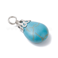 Dyed Synthetic Turquoise Pendants&nbsp;PALLOY-JF04355-02