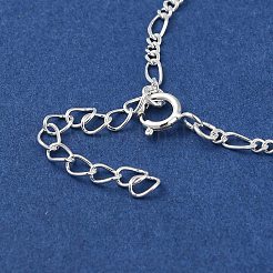 925 Sterling Silver Figaro Chain Bracelets for Women&nbsp;BJEW-E101-01S-01