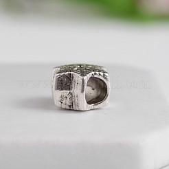 チベットスタイルスノーフレーク亜鉛合金ヨーロッパのビーズ  大穴ビーズ  アンティークシルバー  11x9.5x7mm  穴：4.5mm&nbsp;X-MPDL-M050-02AS