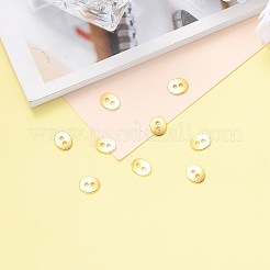 チベット風のボタン  カドミウムフリー＆ニッケルフリー＆鉛フリー  オーバル  ゴールドカラー  14x11x1mm  穴：2mm&nbsp;TIBE-ZN48623-G-FF