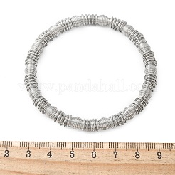 女性用304ステンレススチールストレッチバングル  ステンレス鋼色  1/4インチ（0.65cm）  内径：2-1/4インチ（5.6cm）&nbsp;LS-BJEW-P315-02B-P