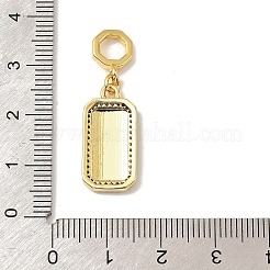 真鍮製マイクロパヴェキュービックジルコニアペンダント  長方形  エナメル  18KGP本金メッキ  信仰  32mm  穴：5mm&nbsp;LS-KK-C111-02G-01