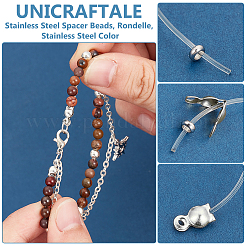 201ステンレススチールスペーサービーズ100個  ロンデル  ステンレス鋼色  3x1mm  穴：2mm&nbsp;STAS-UN0059-49