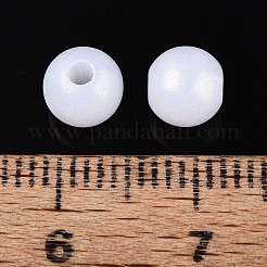 Rubberized Style Rainbow Opaque Acrylic Beads&nbsp;MACR-T010-6mm-08-01