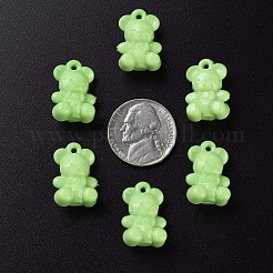 オペークアクリルパーツ  クマ  薄緑  20x13.5x10.5mm  穴：1.4mm  約400個/500g&nbsp;LS-MACR-S373-113-A01
