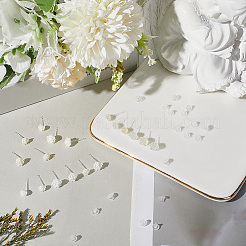 12ペア6スタイルの樹脂スタッドピアス  花バラ  ミックスカラー  6~7.5x6~7.5mm&nbsp;EJEW-SP0001-14