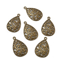 Tibetan Style Alloy Filigree Teardrop Pendants&nbsp;X-TIBEP-Q041-042AB-NR