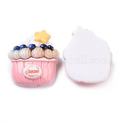 不透明樹脂ケーキデコデンカボション  模造食品  ピンク  ケーキの模様  29x25.5x10mm&nbsp;LS-CRES-A051-01F