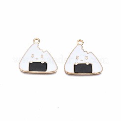 合金エナメルチャーム  カドミウムフリー＆鉛フリー  ライトゴールド  おにぎりの形  ホワイト  22x23x1.5mm  穴：1.8mm&nbsp;X-ENAM-S121-169-RS