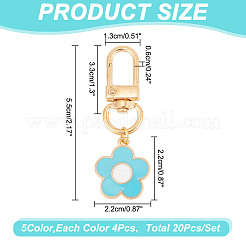 Alloy Enamel Flower Pendant Decorations&nbsp;HJEW-AR00001