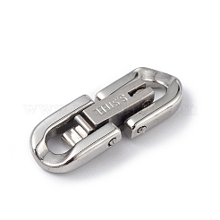 変色しない304ステンレススチール製折りたたみ式留め具  オーバル  ステンレス鋼色  18x6.5x3mm  穴：2.5x2.5mm&nbsp;X-STAS-G307-11A-P