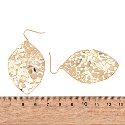 304ステンレススチールダングルイヤリング  葉  イオンプレーティング（ip）  18KGP本金メッキ  59.5x31.5mm&nbsp;EJEW-F393-22G