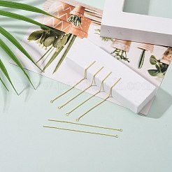 スターリングシルバースタッドピアスパーツ  アメリカンピアス  ベネチアンチェーン  ゴールドカラー  68~70x0.65mm  穴：1~2mm&nbsp;X-STER-E051-B-01G